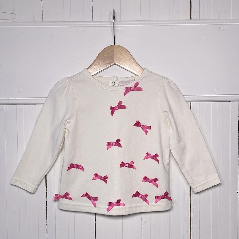 MAGGIE & ZOE EUC Adorable Girls Bow Long Sleeve Shirt